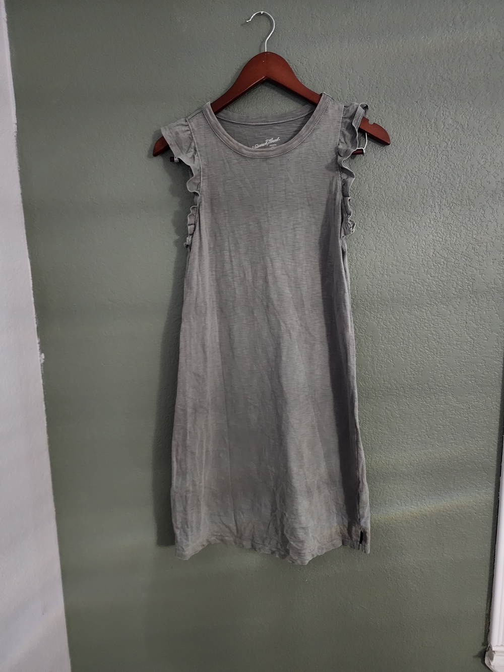 Universal Thread Gray Ruffle Sleeve T-Shirt Dress - XS